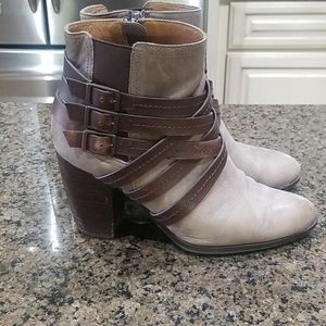 Sofft Grey/Brown Booties Sz9.5